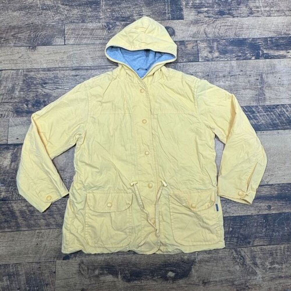 G.H. Bass & Co Yellow Cotton Blend‎ Hooded Jacket Lined Utility Coat M